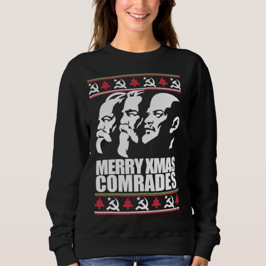 MERRY XMAS COMRADE Ugly Christmas Sweater Marx Eng Sweatshirt (Vorderseite)