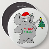 "MERRY XMAS" ELEPHANT BUTTON (Vorne & Hinten)