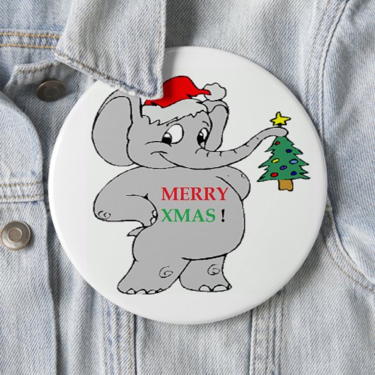 "MERRY XMAS" ELEPHANT BUTTON (Beispiel)