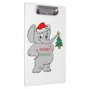 "MERRY XMAS" ELEPHANT KLEMMBRETT