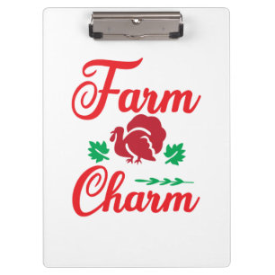 Merry Xmas Farm Charm Klemmbrett
