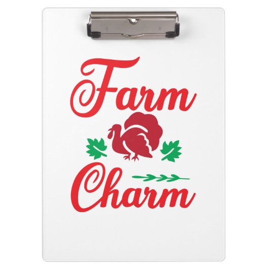Merry Xmas Farm Charm Klemmbrett (Vorderseite)