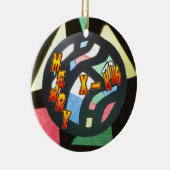 Merry Xmas festgeklemmtes Glas Ball Runde Ornament (Rechts)