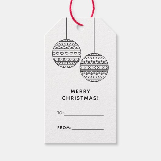 Merry Xmas Geschenk Tag To von mit Weihnachts-Ball Geschenkanhänger (Vorderseite)
