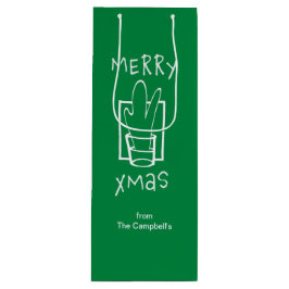 Merry Xmas Geschenktüte Für Weinflaschen