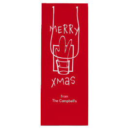 Merry Xmas Geschenktüte Für Weinflaschen