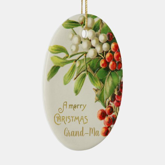 Merry Xmas Grandma Berries Keramik Ornament (Rechts)