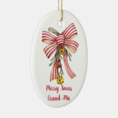 Merry Xmas Grandma Xmas Bow Keramik Ornament (Rechts)