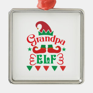 Merry Xmas Grandpa Elf Ornament Aus Metall
