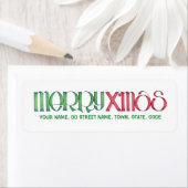 Merry X'mas green Return Address Label (Insitu)