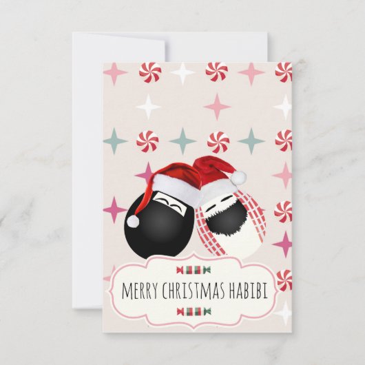 Merry Xmas HABIBI Frau Egg Card Einladung (Vorderseite)