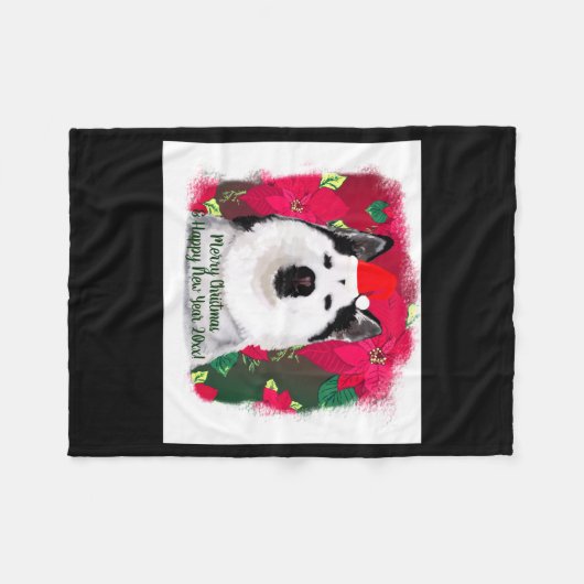 Merry Xmas Happy New Year Baby Fleecedecke (Vorderseite (Horizontal))