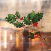 Merry Xmas & Happy New Year Holly Fensteraufkleber (Blatt 2)
