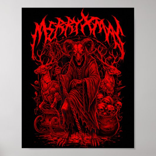 Merry Xmas Heavy Metal Band Parody Death Metal Vin Poster (Vorne)