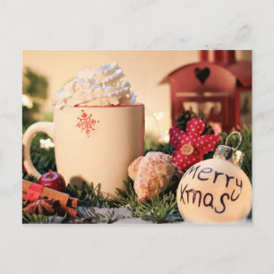 Merry Xmas heiße Schokolade Weihnachten Postkarte