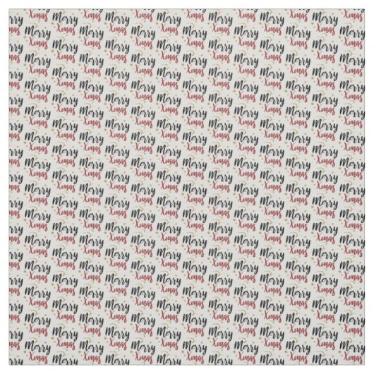 Merry Xmas Holiday Script Pattern Stoff (Muster)