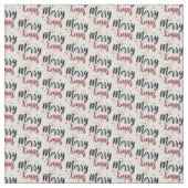 Merry Xmas Holiday Script Pattern Stoff (Nahaufnahme)