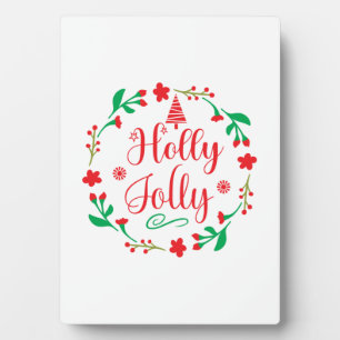 Merry Xmas Holly Jolly Fotoplatte