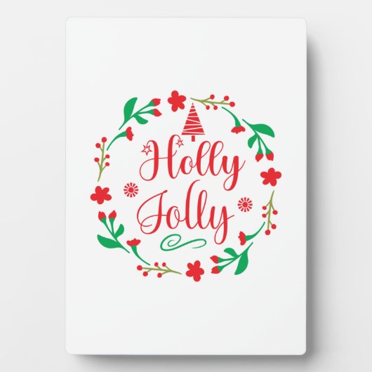 Merry Xmas Holly Jolly Fotoplatte (Vorderseite)