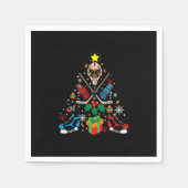 Merry Xmas Ice Hockey Christmas Tree Serviette (Vorderseite)