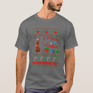 Merry Xmas Irish Setter Ugly Sweater Weihnachtsman T-Shirt