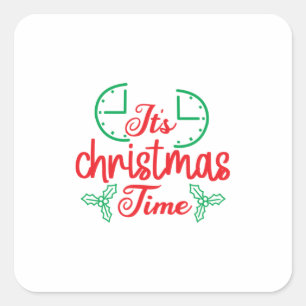 Merry Xmas It Is Christmas Time Quadratischer Aufkleber