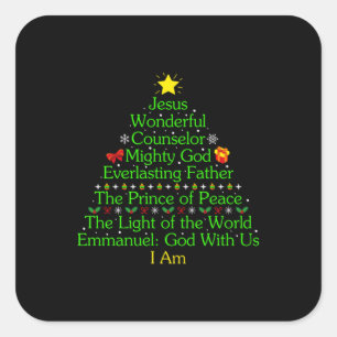 Merry Xmas Jesus wunderbarer Counselor Mighty Quadratischer Aufkleber