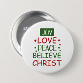 Merry Xmas Joy Liebe Friedensglaube Button (Vorne & Hinten)