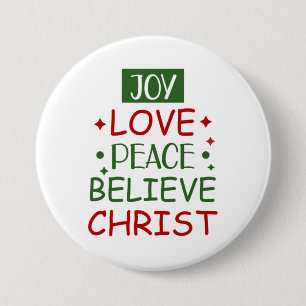 Merry Xmas Joy Liebe Friedensglaube Button