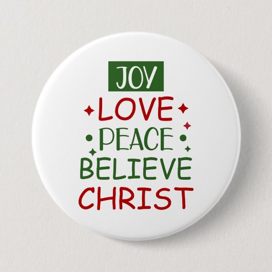 Merry Xmas Joy Liebe Friedensglaube Button (Vorderseite)