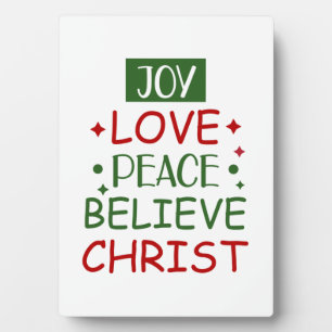 Merry Xmas Joy Liebe Friedensglaube Fotoplatte