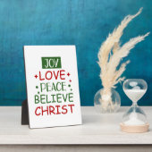 Merry Xmas Joy Liebe Friedensglaube Fotoplatte (Seite)