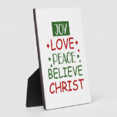 Merry Xmas Joy Liebe Friedensglaube Fotoplatte (Seite)