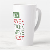 Merry Xmas Joy Liebe Friedensglaube Milchtasse (Rechte Ecke)