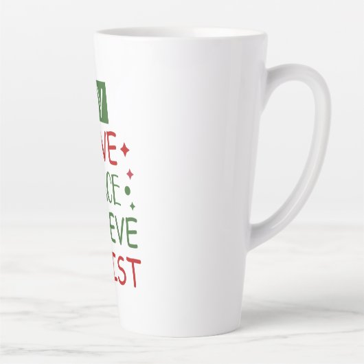 Merry Xmas Joy Liebe Friedensglaube Milchtasse (Rechts)