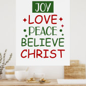 Merry Xmas Joy Liebe Friedensglaube Poster (Küche)