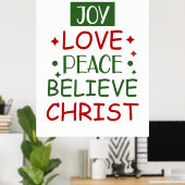 Merry Xmas Joy Liebe Friedensglaube Poster (Heimbüro)