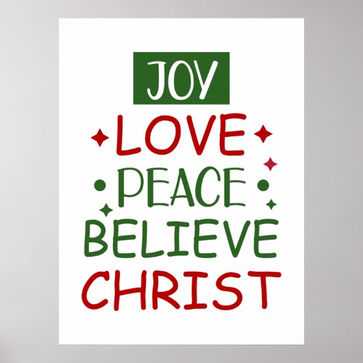 Merry Xmas Joy Liebe Friedensglaube Poster (Vorne)