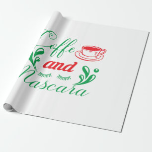 Merry Xmas Kaffee und Mascara Geschenkpapier