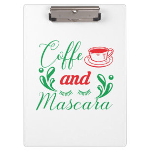 Merry Xmas Kaffee und Mascara Klemmbrett