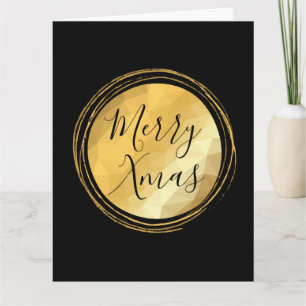 Merry Xmas Kalligraphie schwarz und gold hell chic Karte