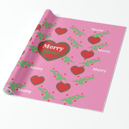 Merry Xmas Leaf and Liebe Wrapping Paper Geschenkpapier