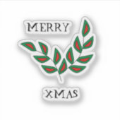 Merry Xmas Leaf Aufkleber (Vorderseite)