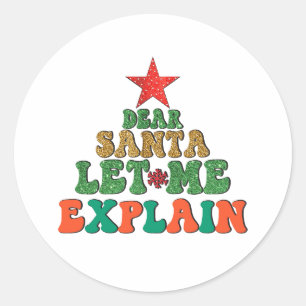 Merry Xmas Lieber Weihnachten Lass Ich erklären Runder Aufkleber