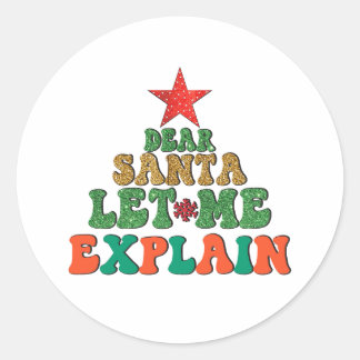 Merry Xmas Lieber Weihnachten Lass Ich erklären Runder Aufkleber