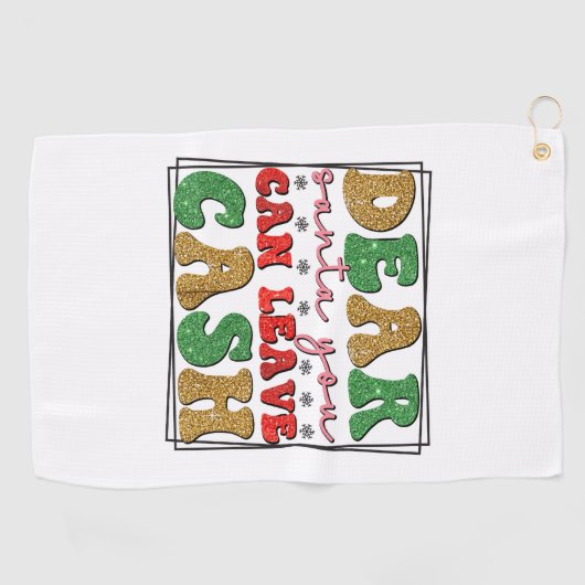 Merry Xmas Lieber Weihnachten Sie können Bargeld V Golfhandtuch (Horizontal)