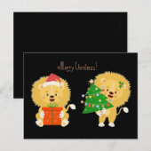 Merry Xmas Lion Cubs Postkarte (Vorne/Hinten)