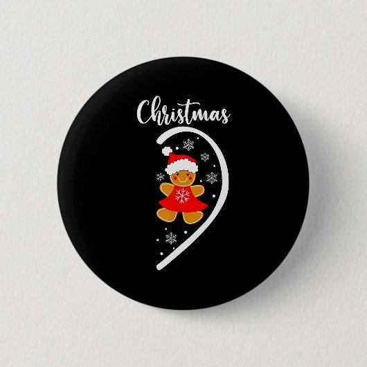 Merry Xmas Matching Christmas Pajama Black Crew Ne Button (Vorderseite)