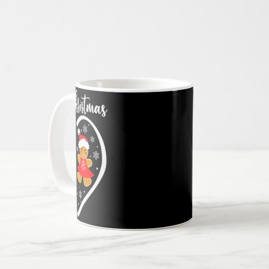 Merry Xmas Matching Christmas Pajama Black Crew Ne Kaffeetasse (Vorderseite Links)