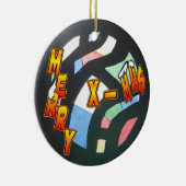 Merry Xmas Muster Circle Ornament (Rechts)